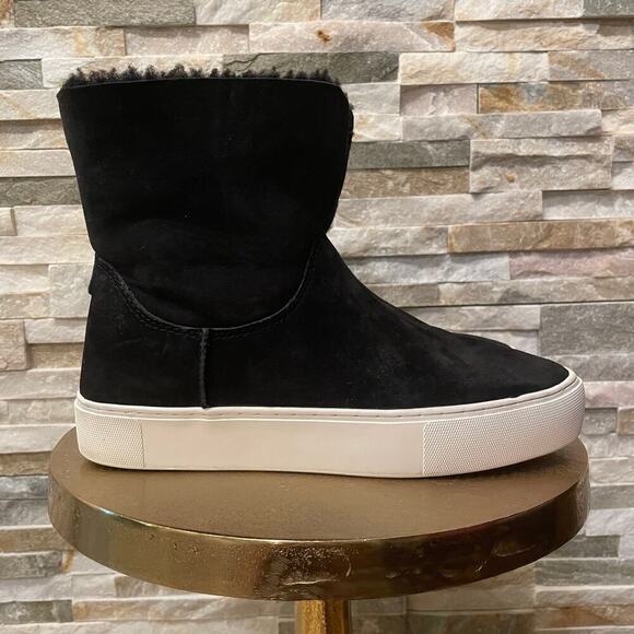 UGG Lynus Sneaker Boots | Black Suede Shearling, 8, Worn 1x, Cozy-Chic - Picture 1 of 13
